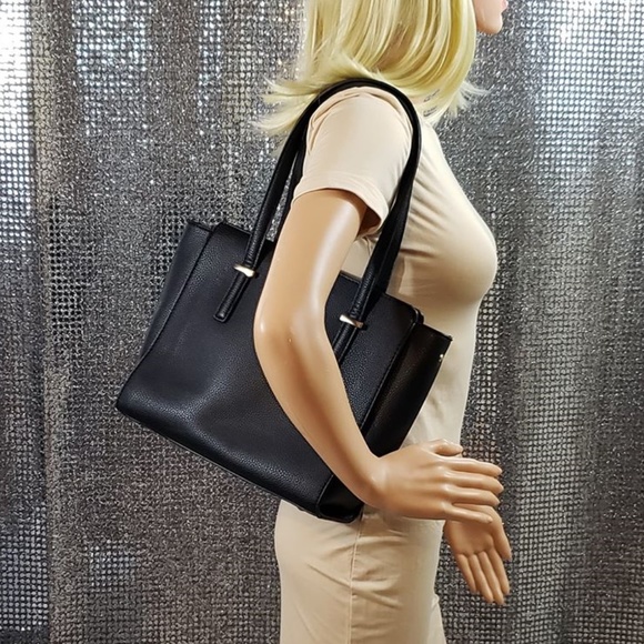 Simple Classic Large Black + Gold Purse Handbag - Picture 3 of 3